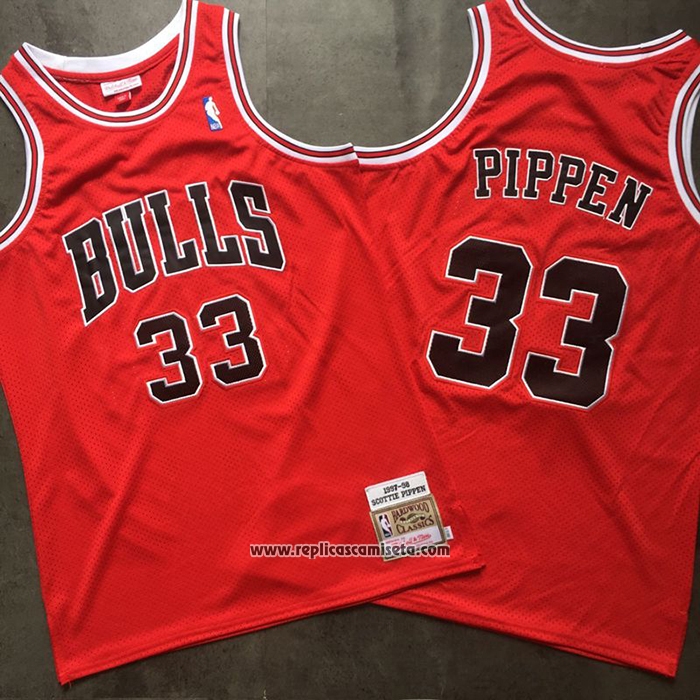 Camiseta Chicago Bulls Scottie Pippen #33 Mitchell & Ness 1997-98 Rojo